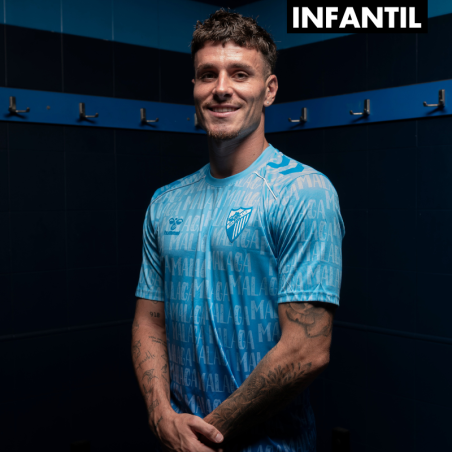 MALAGA CF OFFICIAL PREMATCH LETTERED T‑SHIRT 2025/26 –JUNIOR–