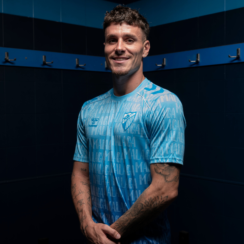 CAMISETA OFICIAL PREMATCH LETRAS MALAGA CF 2025/26