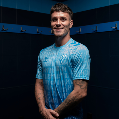 MALAGA CF OFFICIAL PREMATCH LETTERED T-SHIRT 2025/26