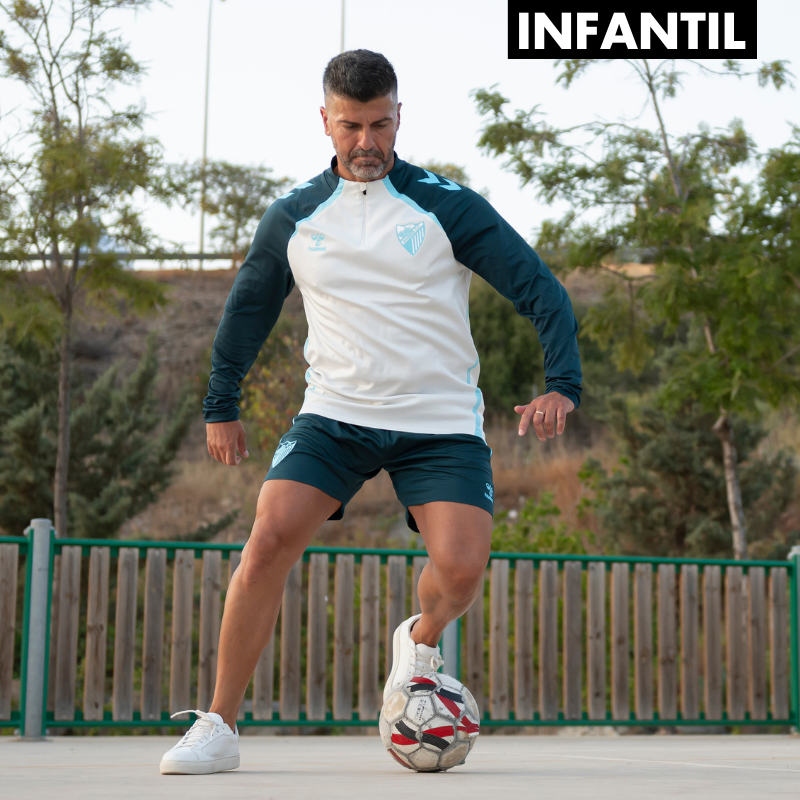 SUDADERA ENTRENO PLAYER ZIP MALAGA CF -INFANTIL-