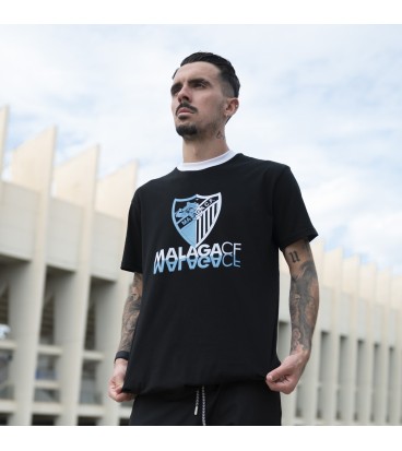 CAMISETA CHARACTERS ALGODÓN NEGRA MALAGA CF