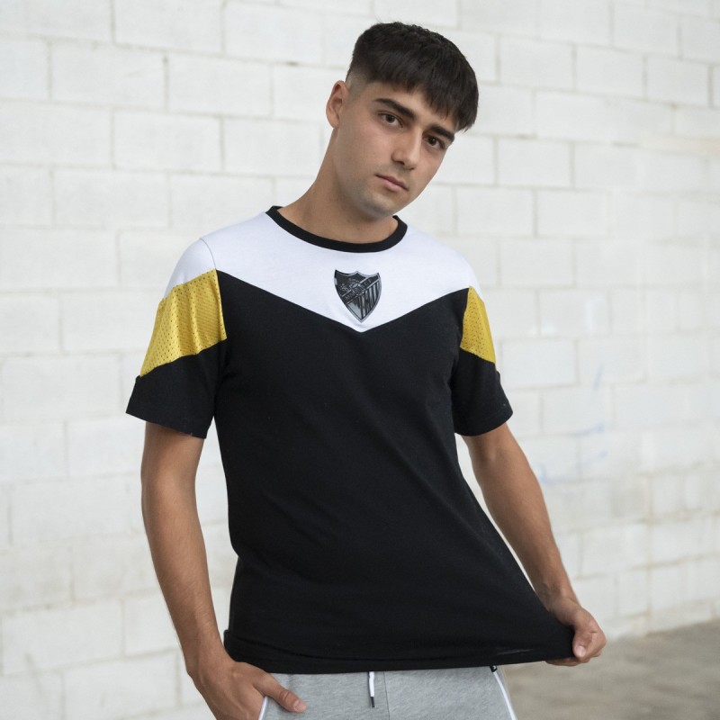 CAMISETA ALGODÓN NEGRA MALAGA CF