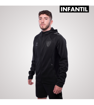 SUDADERA TRAVEL NEGRO MALAGA CF -INFANTIL-