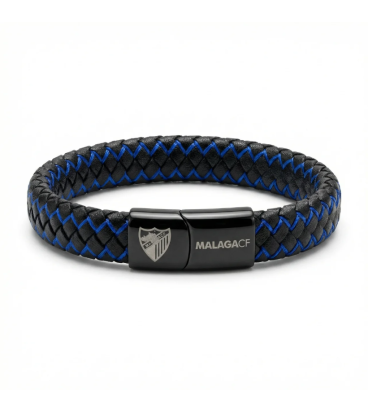 PULSERA PIEL NEGRA/AZUL MALAGA CF