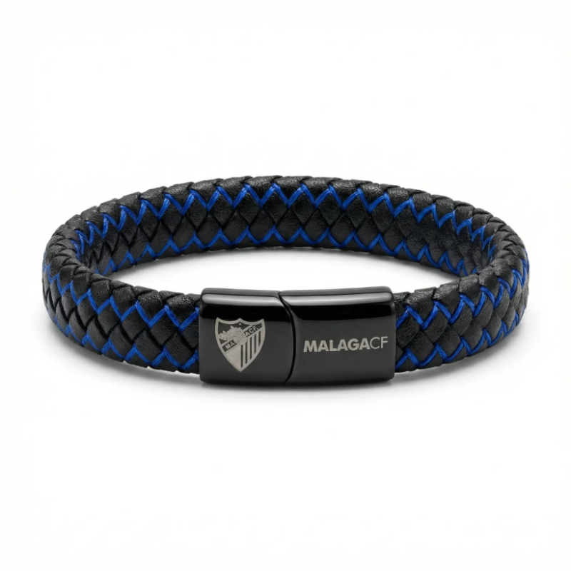 BLACK AND BLUE LEATHER BRACELET MALAGA CF