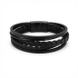 PULSERA PIEL NEGRA MALAGA CF