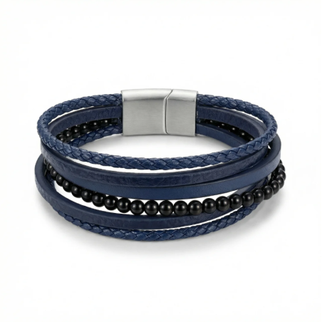 PULSERA PIEL AZUL MALAGA CF